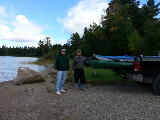 Luther and Feral at the boat landing