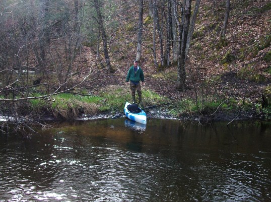 Kayak angler on the Pine River